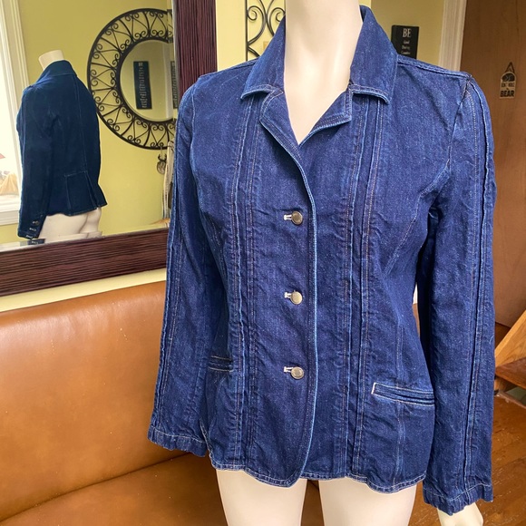 J Jill Dark Denim Jacket 